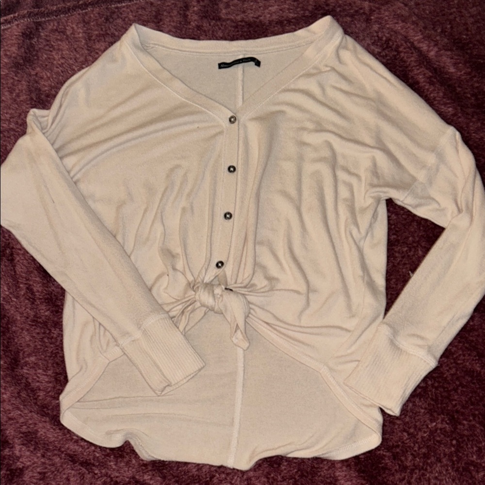 Abercrombie & Fitch Beige Button-Down Shirt